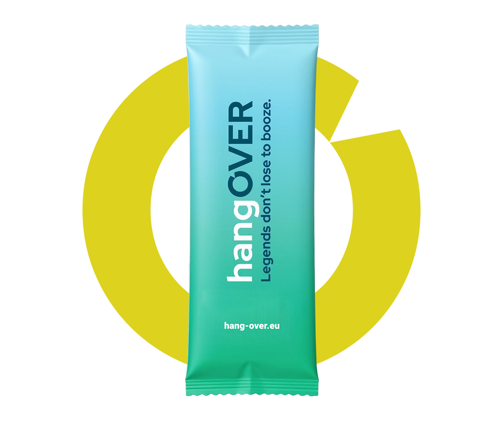 HangOVER sachet over logo
